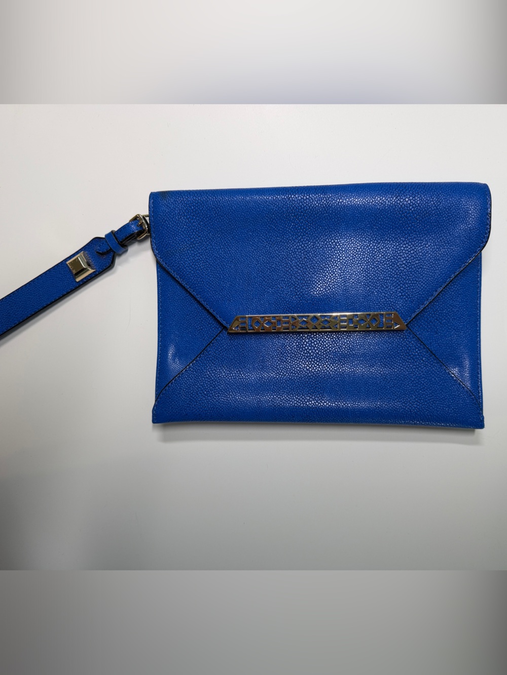 Stella & Dot Electric Blue Envelope Wristlet Clutch